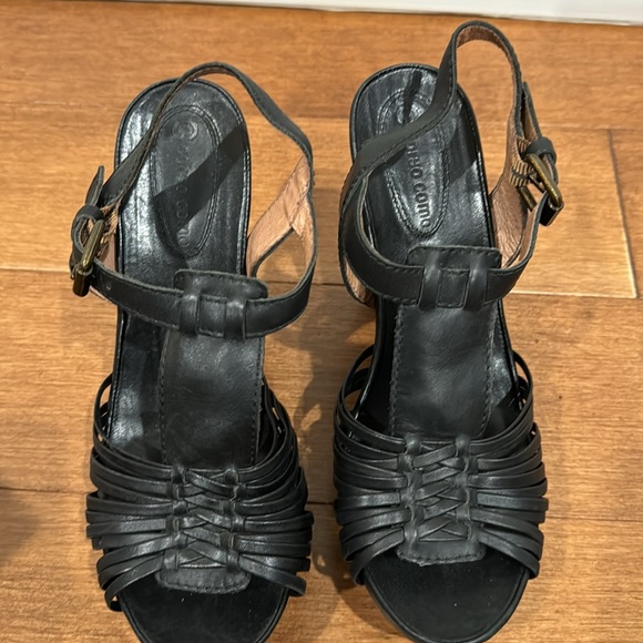 Black block heel sandal - Picture 4 of 4